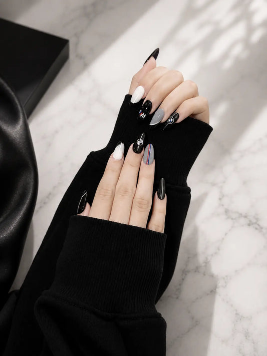 BMW M Sport Press-On Nails | Luxury Almond Nails - Limited Edition