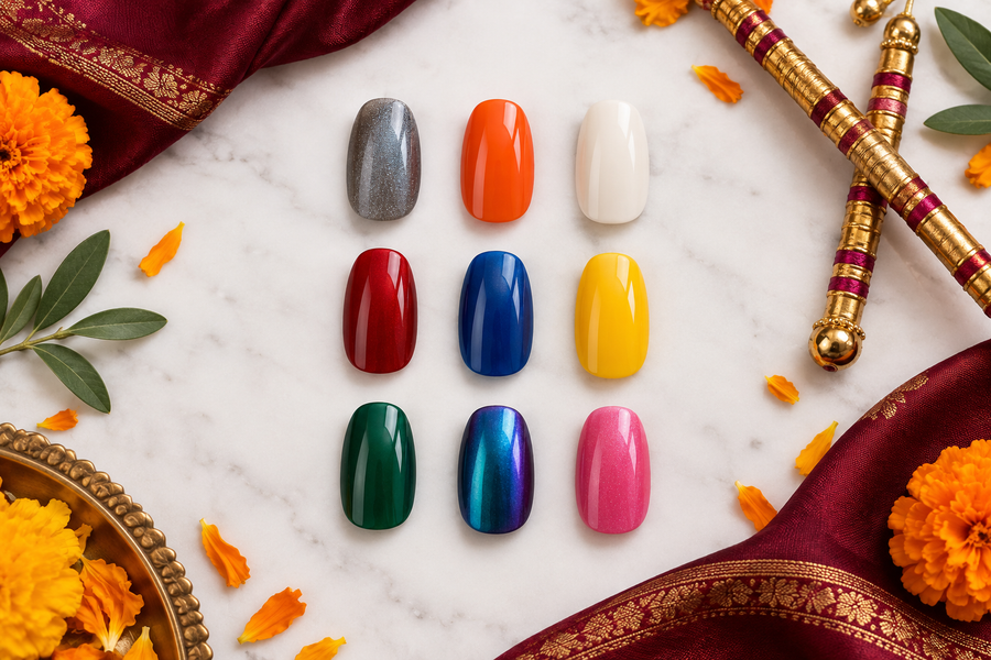 Press-On Nails for Navratri 2026: The 9-Day Color Guide