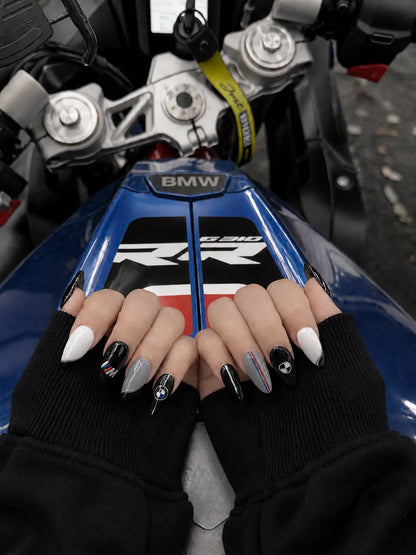 BMW M Sport Press-On Nails | Luxury Almond Nails - Limited Edition