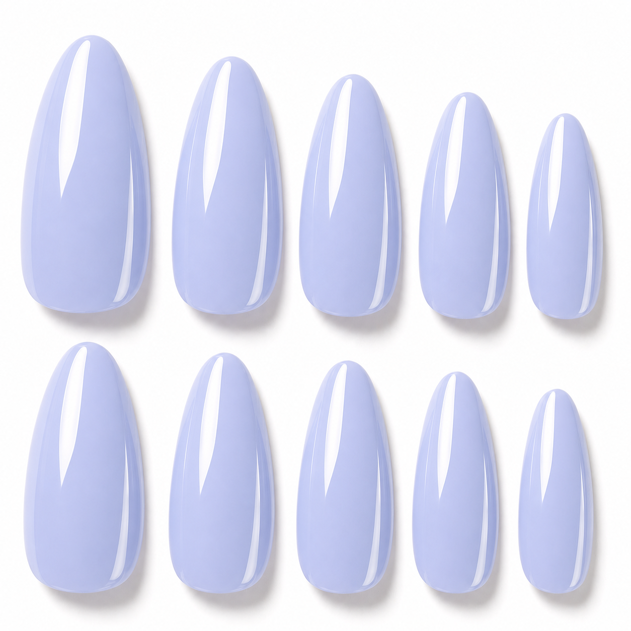 Periwinkle Mist glossy press-on nail set